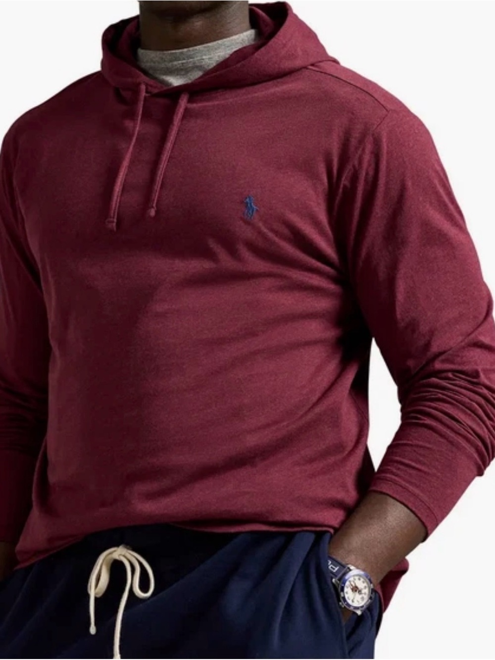 Ralph Lauren Burgundy Hooded Long-Sleeve Pullover